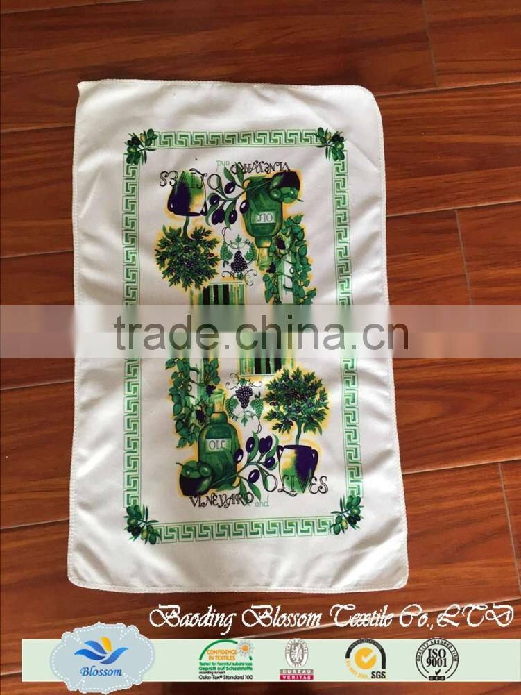 New arrival beautiful printed super absorbent microfiber warp knitted tea towels