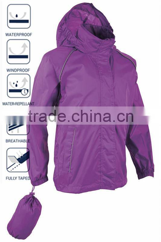 Reflective Plain Black Windbreaker Jacket with bag