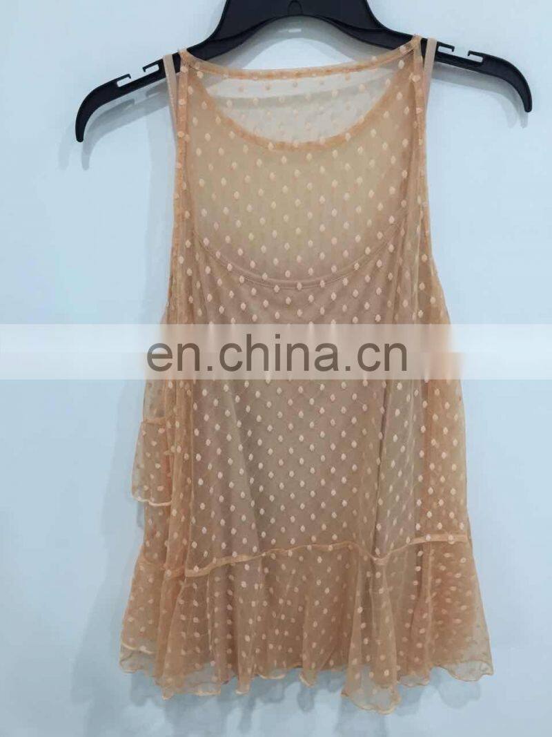 2017 summer two-piece screen cloth condole belt unlined upper garment for women