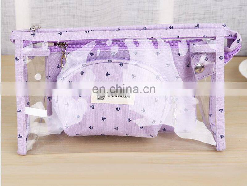 Fashion storage bag three piece set cosmetic bag customized handbag wholesale for women