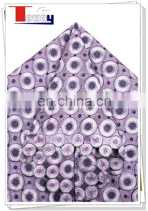 wholesales handcut african swiss voile lace fabric with many stones for wedding and party
