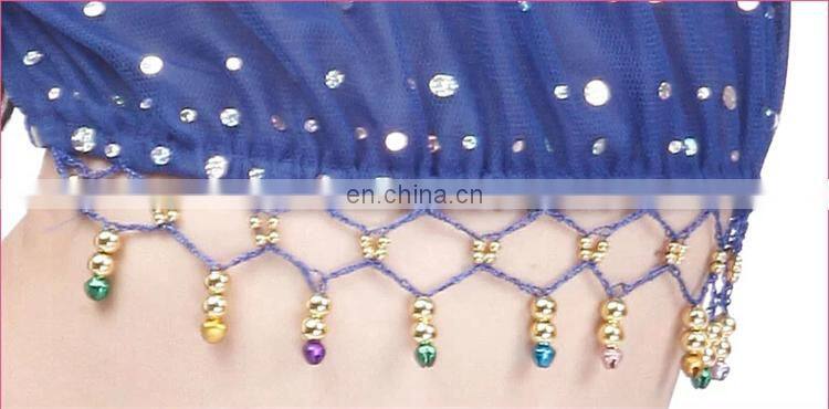 ET-128 Newest arrival multi-color indian Children performance belly dance costume including top and skirt and velvet scarf suit