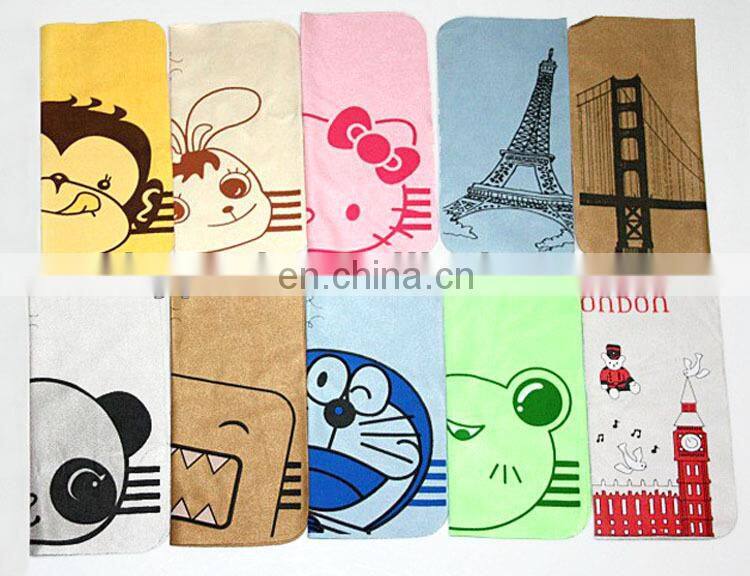 logo printed microfiber lens cleaning cloth for kids