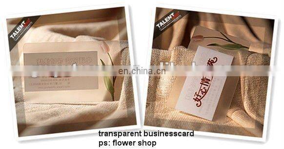 custom high class spot UV transparent plastic business card for promotion