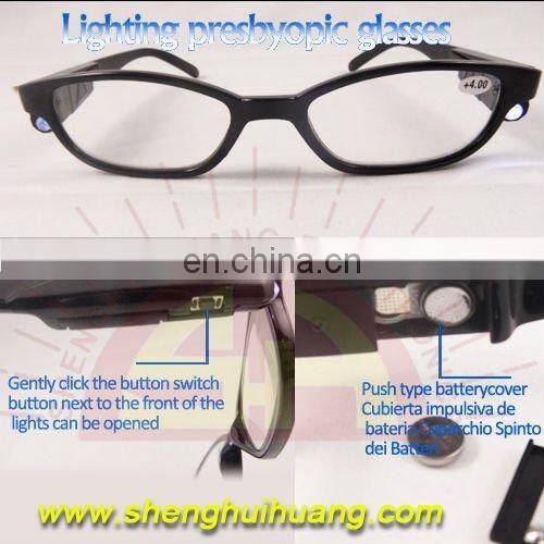 Flashing LED Reading sunglasses with red frame