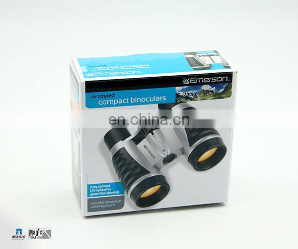 Ruby Colored UV Coated Optics Compact Binoculars With Protective Nylon Carrying Pouch