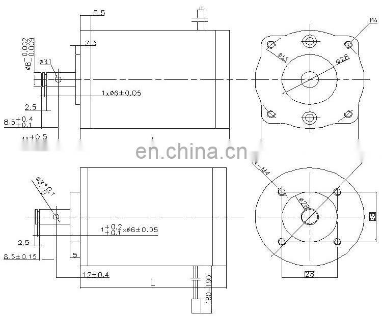OD 55 mm 1500 rpm 3000 rpm brushed electric high speed permanent magnet dc motor 24v 28v BMM368