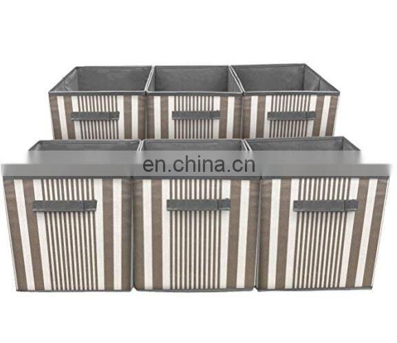 Square home organizer clothes storage box foldable fabric folding storage box