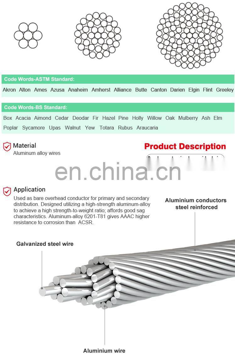 Huadong Bare cable manufacturer aluminium alloy wire conductor AAAC conductor