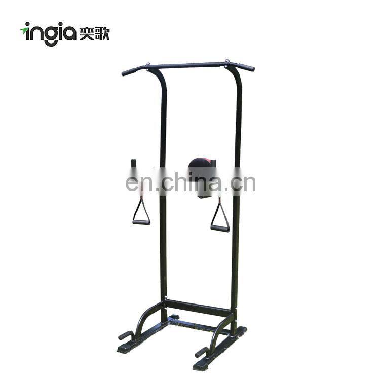 Home Gym Chin Up Station Adjustable Power Tower With Pull Rope