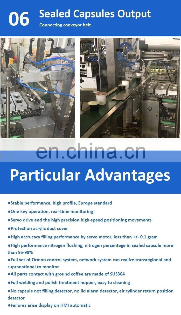 straight-line type automatic coffee capsule filling machine for nespresso/ k cup coffee machine commercial