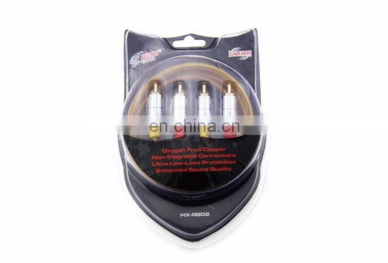 OFC 2R-2R Transparent Frosted Braid RCA Audio Video Cable Gold Connector