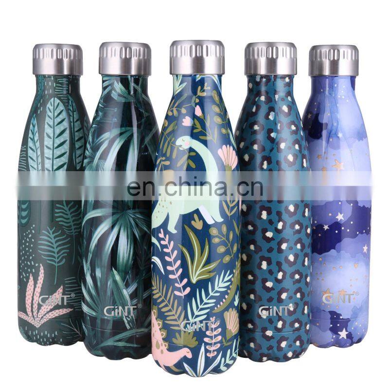 Eco Friendly 500ml Sports Double Wall Insulated Vacuum Drink Cola Shaped Metal Stainless Steel Water Bottles with Custom Logo