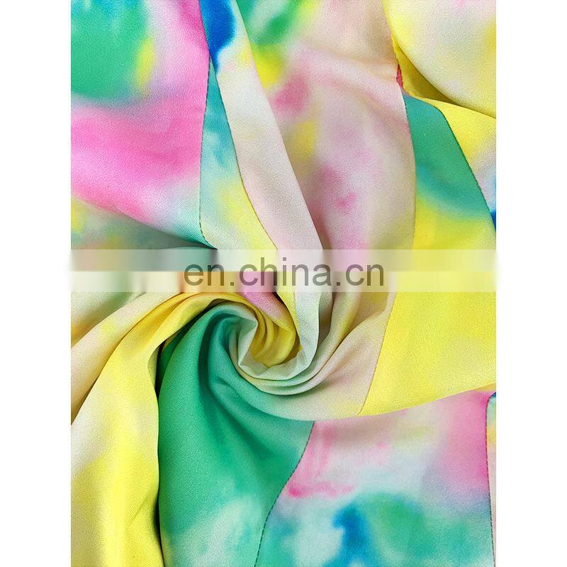 Manufacturer Customized Women's Summer Bohemian Long Skirt Printed V-neck Sexy Woven Oversized Skirt Plus Size Women's Clothing