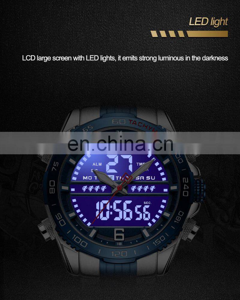 NAVIFORCE 9195 Luxury Brand Digital Sport Watch Men Steel Band Waterproof Chronograph Alarm Clock Luminous Quartz Wristwatch