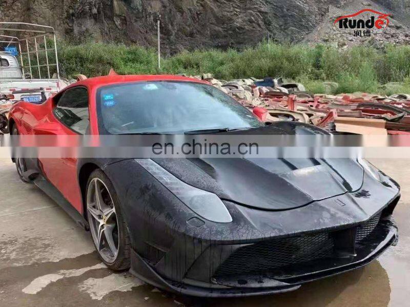 Runde Mansory Style Half Carbon Fiber Body Kit Front Rear Bumper Hood Side Skirts For Ferrari 458 Italia And Speciale body kit