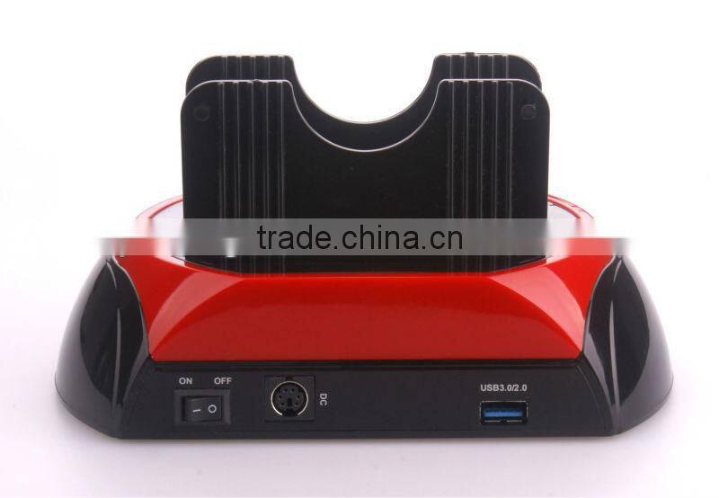 2013 hot-sell Dual 2.5/3.5 inch 2xsata to usb3.0 hdd docking