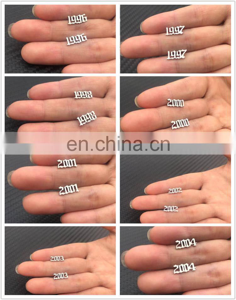 Stainless Steel Earrings For Women Gold Silver Color Birth Year Stud Earring 1996 1997 1998 1999 Earring Jewelry