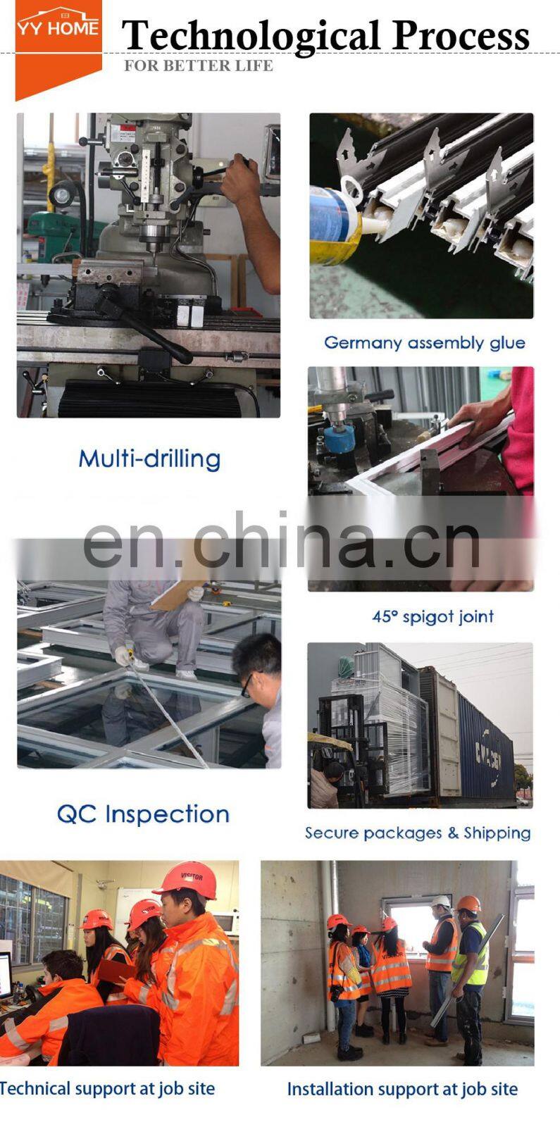 Modern new house soundproof picture window aluminum half circle window