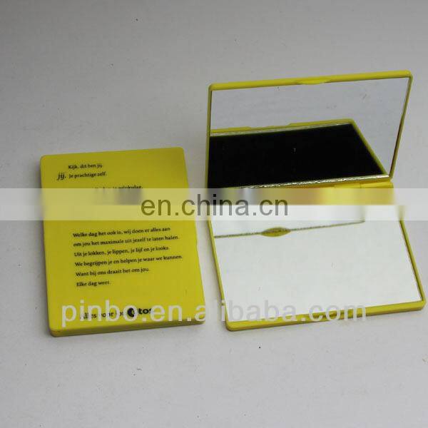 Double Sides Pocket Mirror Black Plastic Portable Makeup Mirror