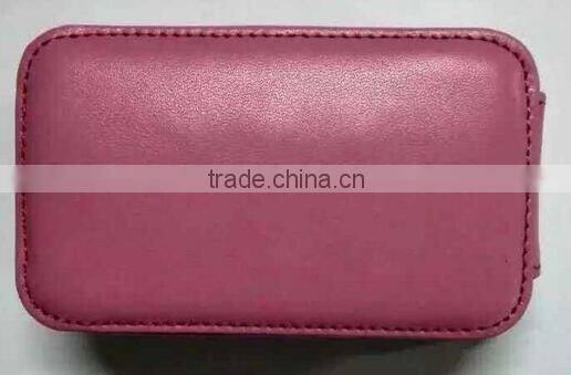 Pink Essential oil travel carrying cases bag,leather essential oil bottle travel organizer