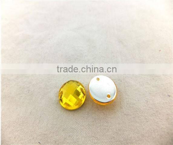 Lemon Yellow Crystal Acrylic Stone Sew on Dress