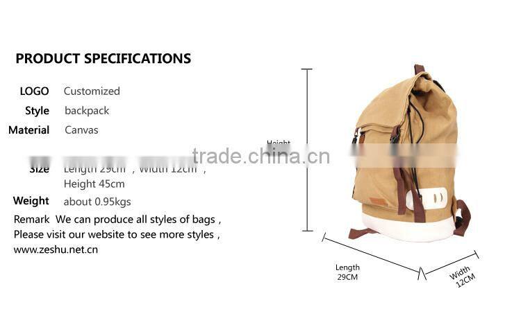Korean fashion student canvas backpack school bag