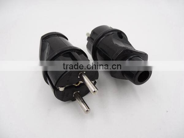 European Detachable Schuko Type Rewireable AC Power Plug 250V 16A