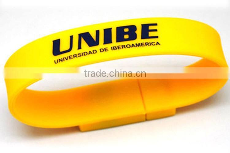 Customized 4gb / 8gb / 32gb Silicone Wristband USB Drive For Gifts