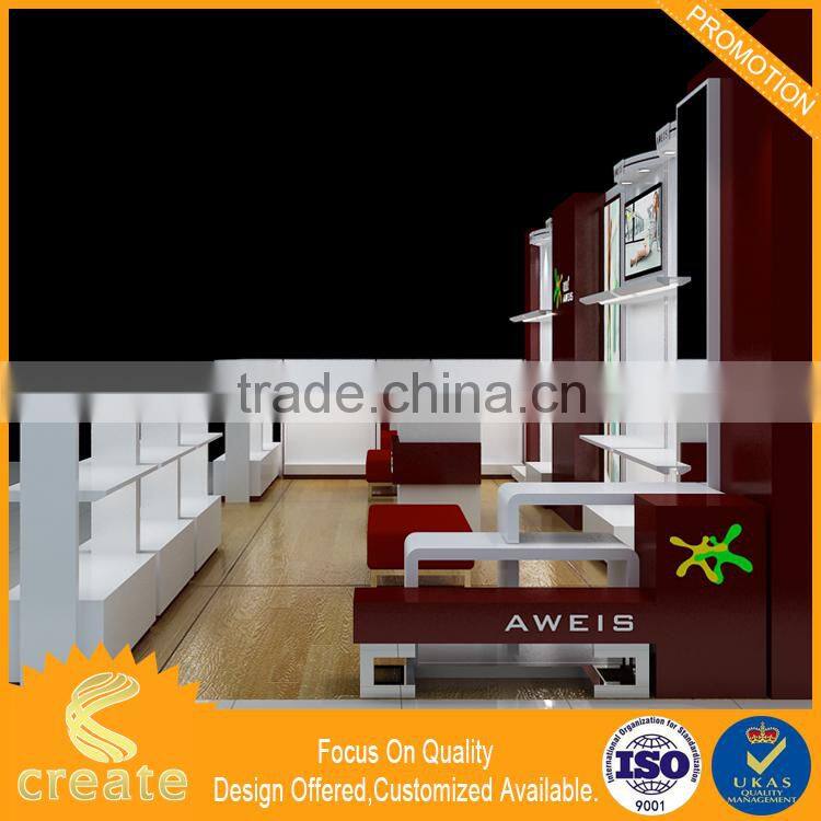 Good quality magnetic levitating bag and shoe store cabinet stand with leds shoe display rack