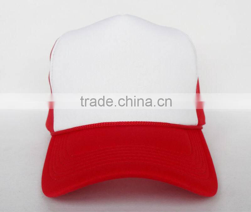 stock plain high profile trucker hat sponge net hat