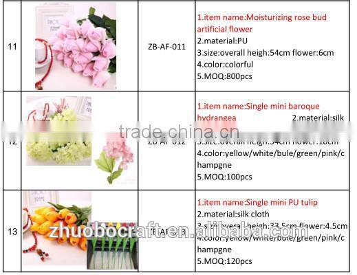 High quality PU moisturizing rose bud artifical flower decoration