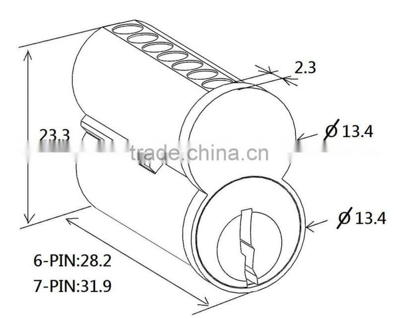 6 Pin Interchangeable Core Cylinder