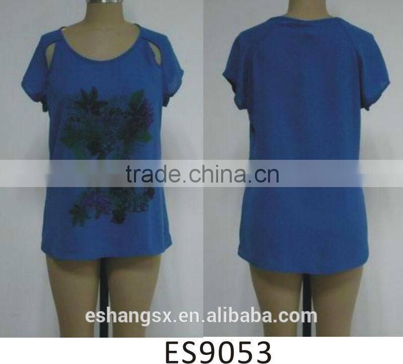 Ladies chiffon printed new stylish t-shirt
