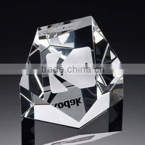 Etched crystal block