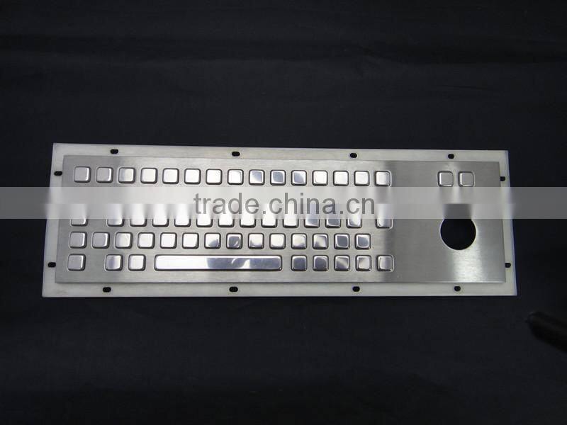 Mechanical Kiosk Stainless Steel Metal Keyboard With Trackball
