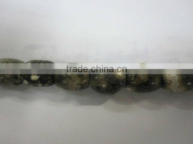 Natural stone barrel ocean jasper