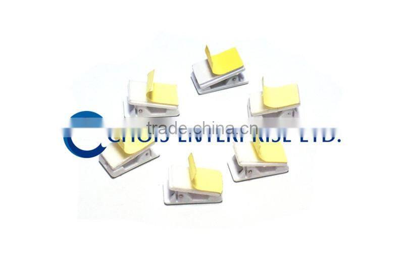 Ribbed Thumb-Grip White Pressure-Sensitive Plastic Clips with Adhesive Back 5735-3008