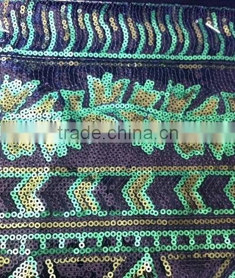 Wholesale cheap colorful sequins embroidery fabrics