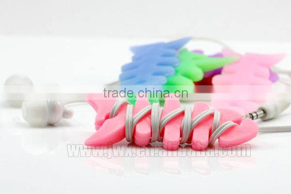 Cute silicone headset wire winder in fishbone shape