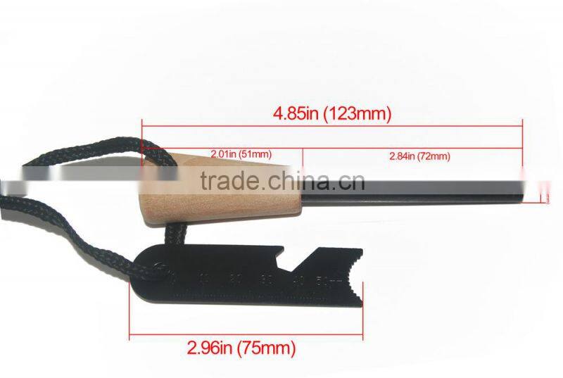 Wooden Handle Fire Striker Outdoor Survival Tool Camping Fire Flint Striker