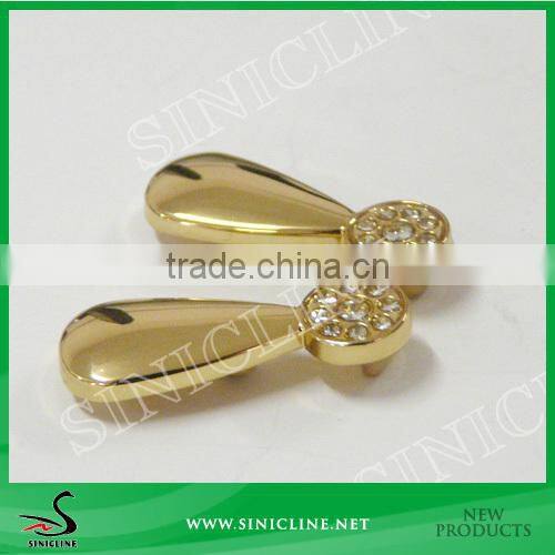 Sinicline Factory Made Gold Metal Tag for Bag with Rhinestone