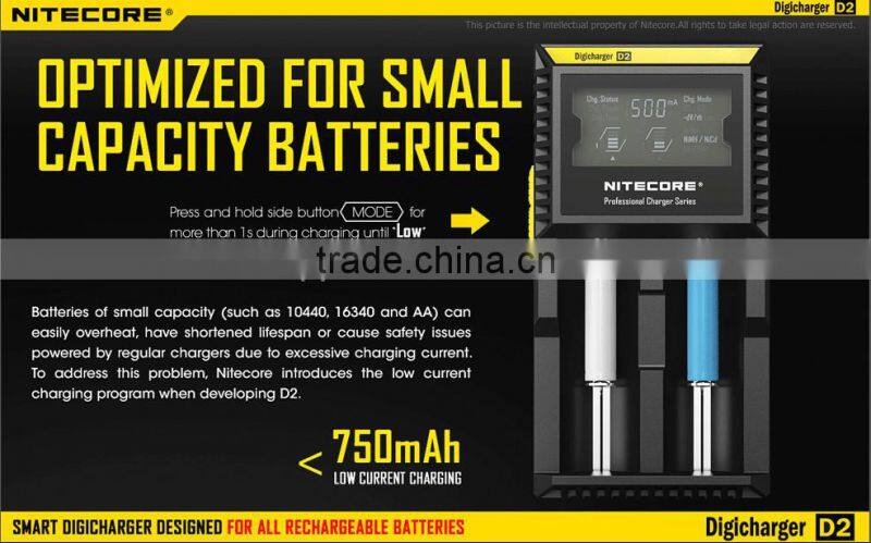 in stock Original Nitecore chargers D4/D2/I4/I2 18650 battery charger 12v 220v inverter with battery charger