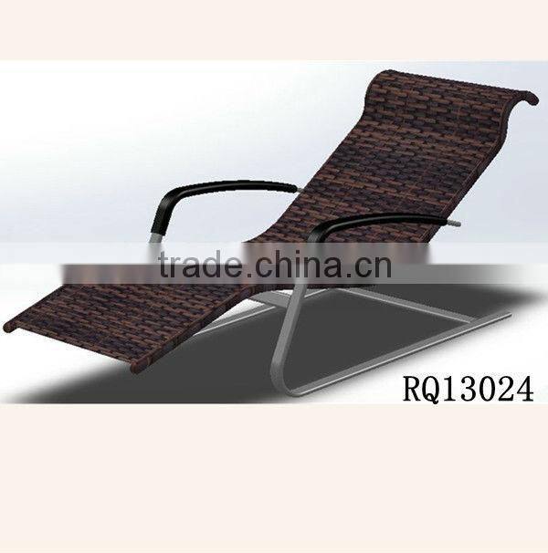 Rattan Sunbed PE Rattan Steel Frame KD Design