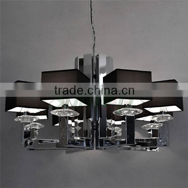 Modern Style chandelier lamp/Premium quality Chromed pendant lamps/ with lampshade hunging lighting