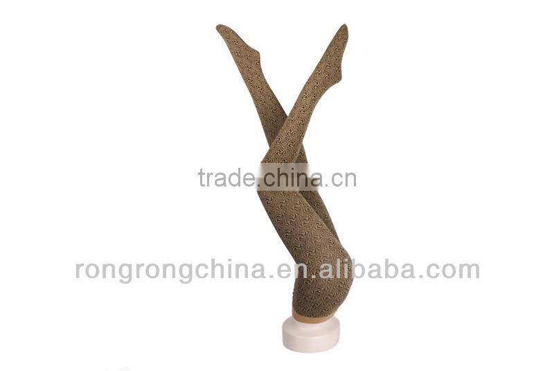 charming nude coffee flower design opaque pantyhose