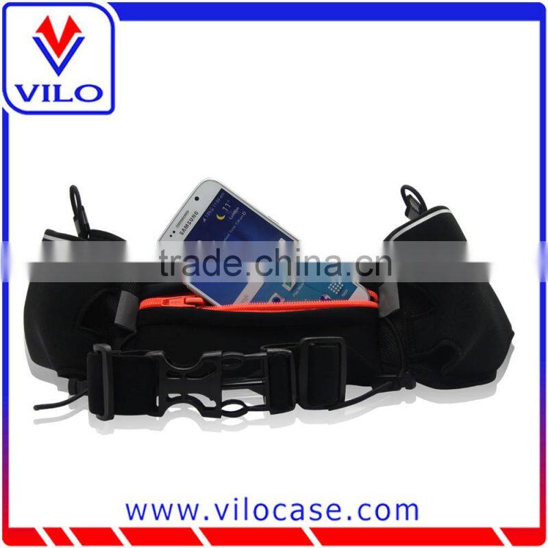 factory wholesales Running Belt Fitness Cell Case Workout Belt Riding Elastic Waist sports Bag with water bottle holders