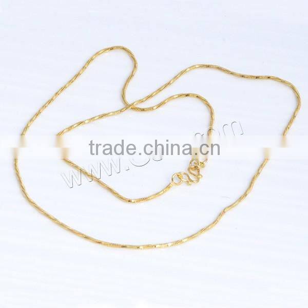 18K Gold Plated Brass Snake Necklace Chain