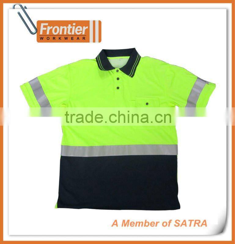safety workwear 100% polyester waffle polo work shirt