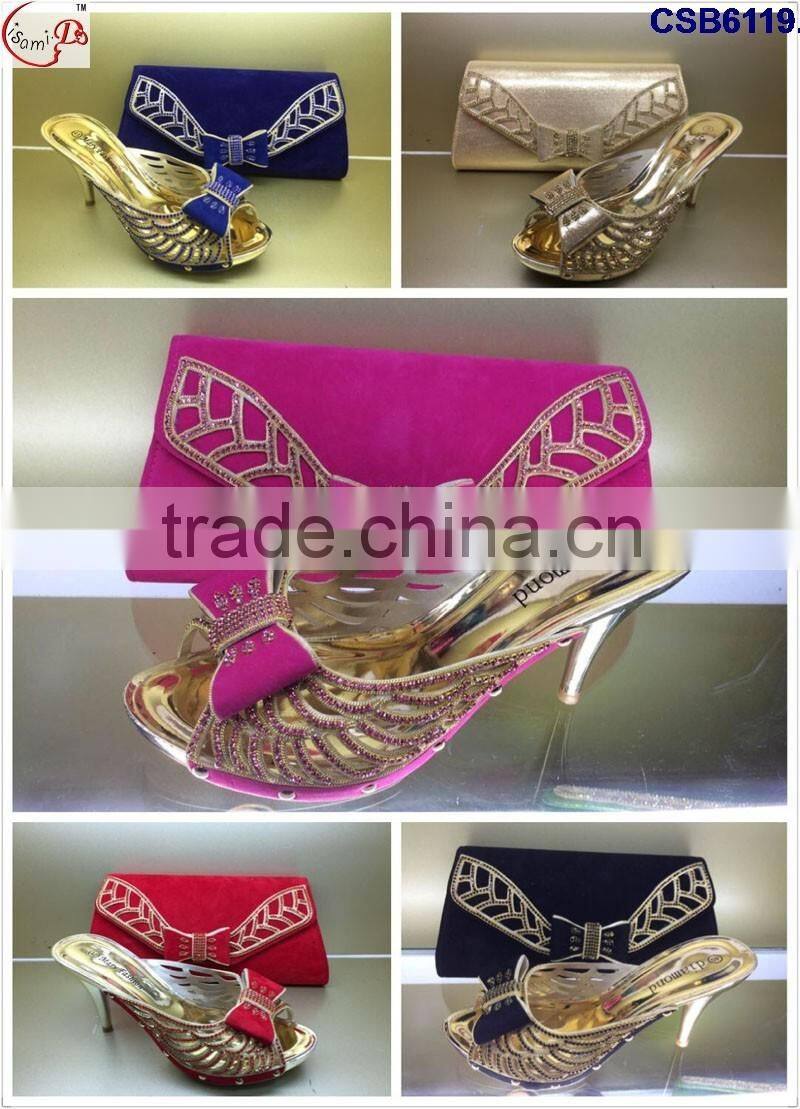 CSB6119 2016 the latest fashion woman italy style high heel sandal shoes with fashionable bags